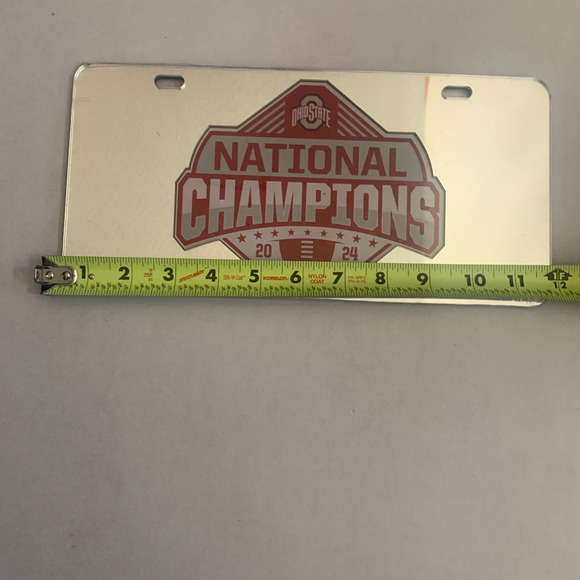 Craftique Ohio State 2024 Silver Mirrored National Champions License Plate - Picture 4 of 7